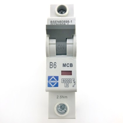 Lewden Control Gear G06-1B06 B6 6A 6 Amp MCB Circuit Breaker Type B